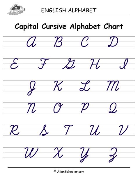 Capital Cursive Alphabet 的图像结果