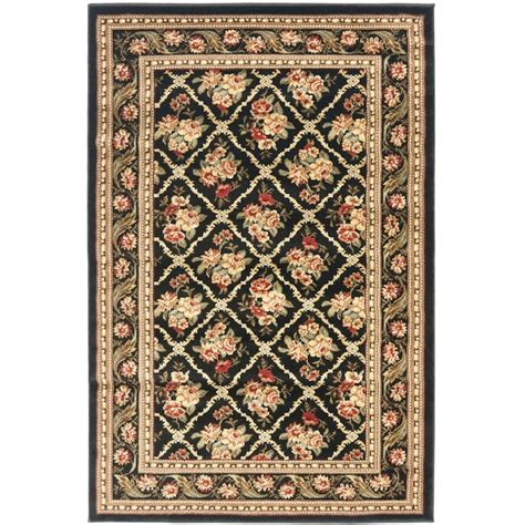 Safavieh Lyndhurst Floral Lattice 3 x 5 (ft) Loomed Polypropylene Black ...