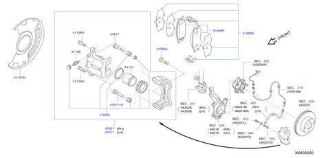 2011 Nissan Xterra BASECAMP Disc Brake Caliper Pin - 44139-ZK80A - Genuine Nissan Part