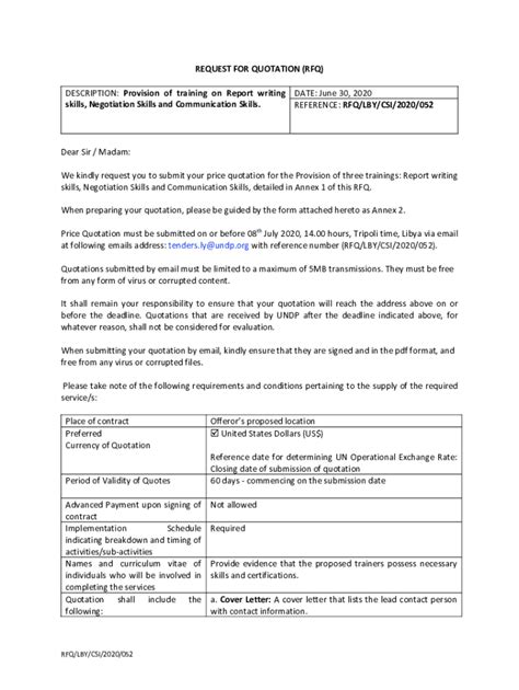 Fillable Online request for quotation (rfq) - UNDPProcurement Notices ...