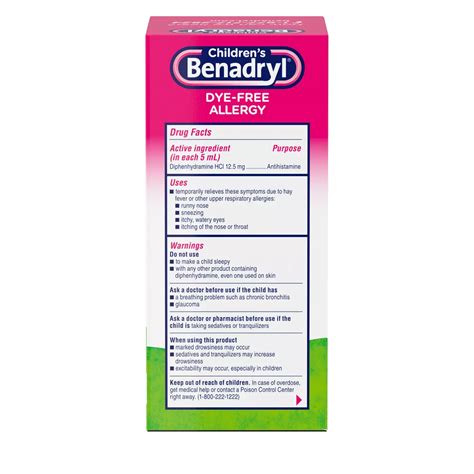 Benadryl Children's Dye -Free Allergy Liquid - Bubble Gum - Shop Sinus ...