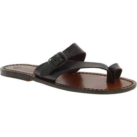 Leather thong sandals for women brown color leather | Leather Artisans