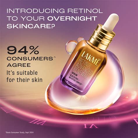 Lakme Retinol Advanced Renewal Serum 0.1% Retinol + 5% Peptide Complex ...
