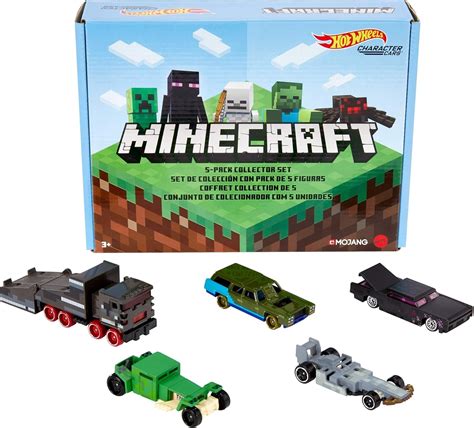Hot Wheels Minecraft Character Vehicle 5-Pk Collector Set, 1:64 Scale ...