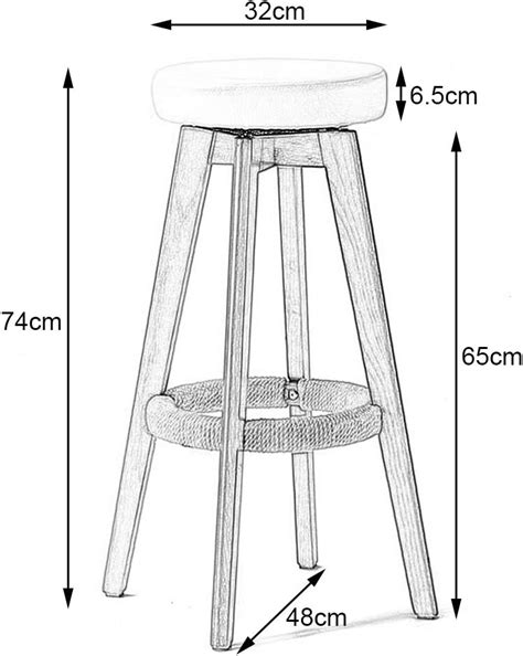 Buy ZHEN GUO Modern Wooden Round Swivel Bar Stool with Footrest, Smooth ...