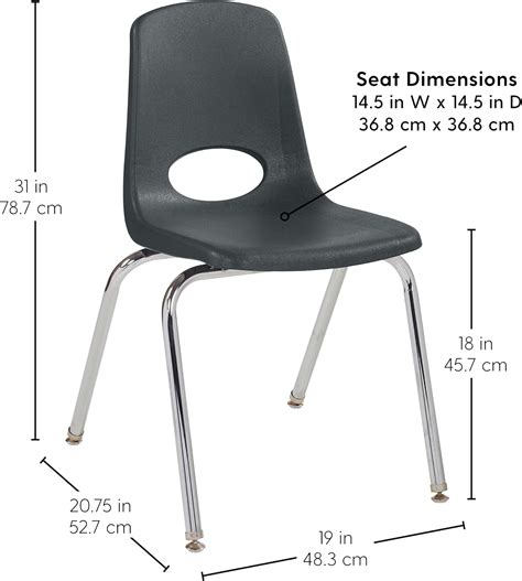 Factory Direct Partners 18 School Stack Chair with Steel Legs - Blue 4 ...
