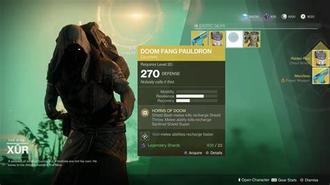 Destiny 2: Xur Exotic Vendor Guide | Weekly Inventory [Updated: 10/20] - Gameranx