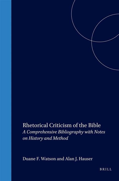 Buy Rhetorical Criticism of the Bible: A Comprehensive Bibliography ...
