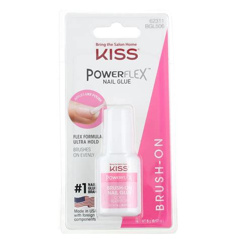 Amazon.com: Kiss Powerflex Brush On Nail Glue 0.17 Ounce (Pack of 6 ...