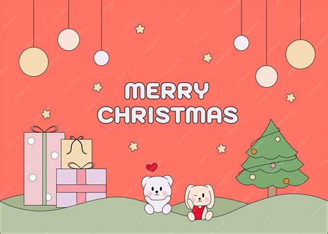 Premium Vector | Merry christmas cute card, template.