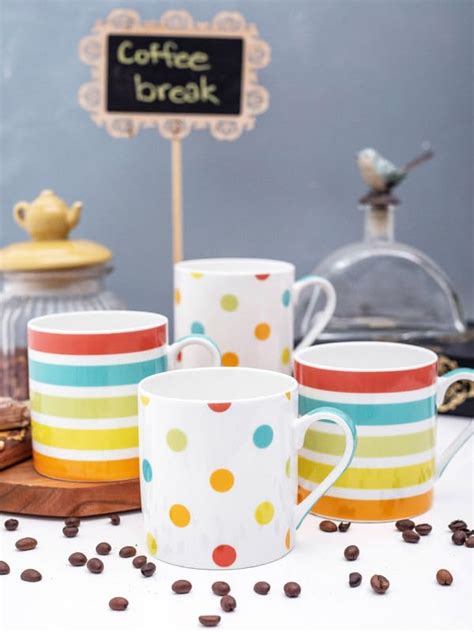 Goodhomes Goodhomes Fine Bone China Coffee Mug (Set of 4pcs) ZOE4MM14-N ...