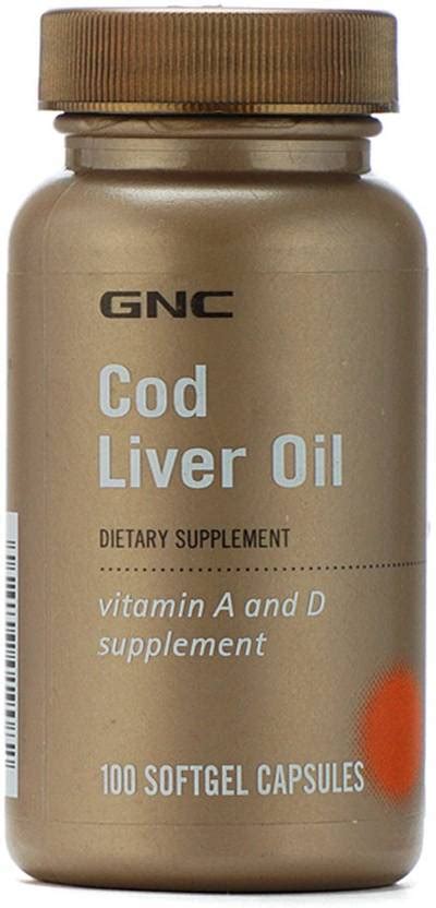 GNC Cod Liver Oil Vitamin A & Vitamin D Supplement (100 Softgel ...