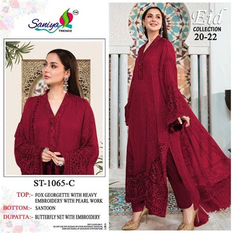 Saniya Eid Collection St 1065 Georgette Pakistani Salwar Suits
