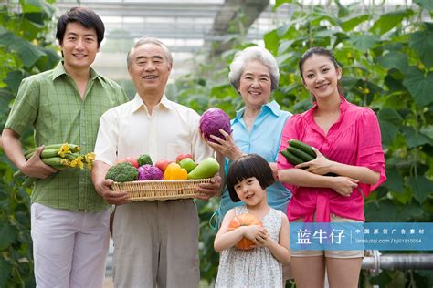 全家人在现代农庄采摘-蓝牛仔影像-中国原创广告影像素材