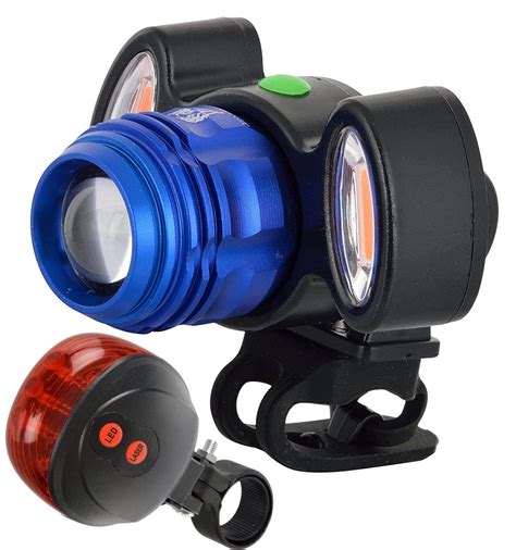 NSV Combo of Rechargeable Head Cycle Light and Laser Cycle Tail Light ...