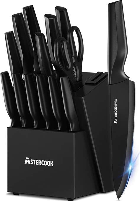 Amazon.com: Astercook Knife Set, Kitchen Knife Set with Built-in ...