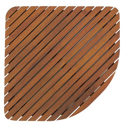 Bare Decor Dania Corner Shower Spa Mat in Solid Teak Wood and Oiled Fi ...