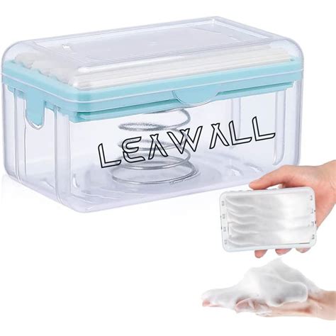 LEAWALL Easy Cloth Plastic Washing Soap Roller, Dispenser Case with Lid ...