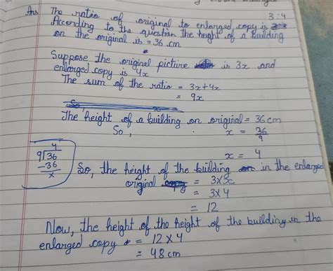 a photocopier enlarges the original picture in the ratio 3:4. if the ...