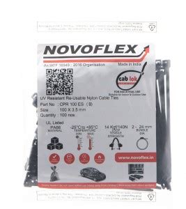Novoflex CPR 100 ES (B) - N ,UV Resistant Cab Lok Reusable Cable Ties ...