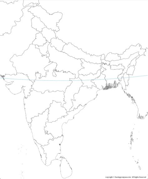 India Outline Map, India Blank Map, India Political Map Outline