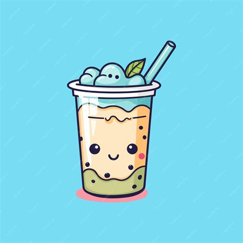 Personaje dibujos animados amor boba bubble milk tea | Vector Premium