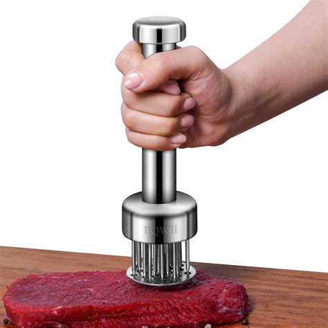 Amazon.com: BQWII Stainless Steel Meat Tenderizer Tool with 21 Sharp ...