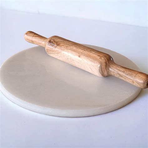 Buy SHUBH Indian Products chakla White Marble Roti Maker with Wooden ...