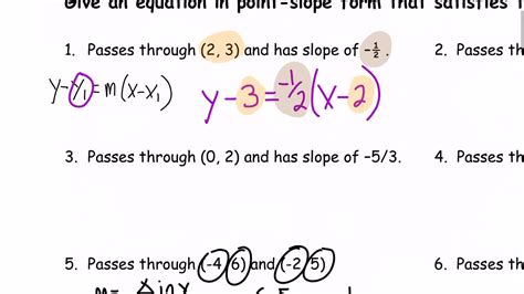 Point-Slope Form Practice Problems 的图像结果