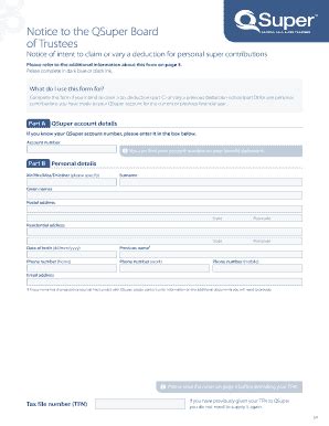 Fillable Online Notice to the QSuper Board of Trustees form Fax Email ...