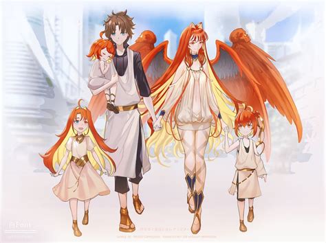 fujimaru ritsuka, aphrodite, and fujimaru tia (fate and 1 more) drawn ...