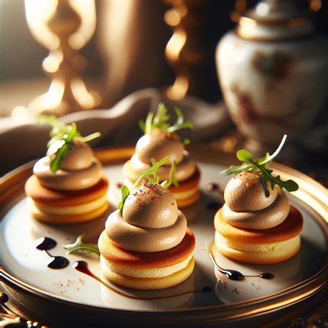 Blinis with foie gras mousse
