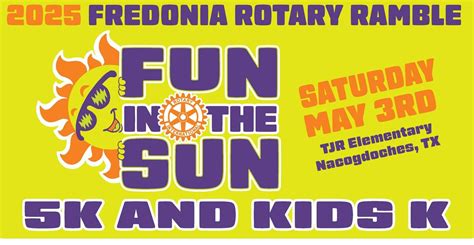 - Fredonia Rotary Ramble - Fun in the Sun 5K/Kids K, Thomas J. Rusk ...