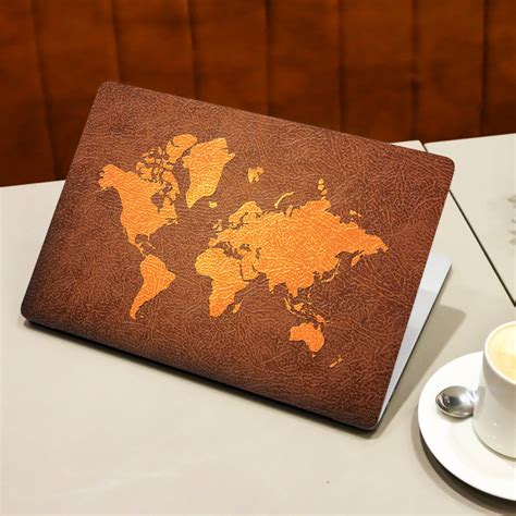Brown World Map Laptop Skin - Explore the World with Vintage and ...