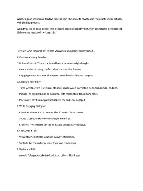 Image result for Tips to Write a Script