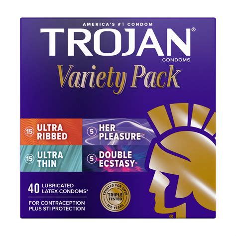 Trojan Pleasure Variety Pack Lubricated Latex Condoms, 40 ct. | BJ's ...