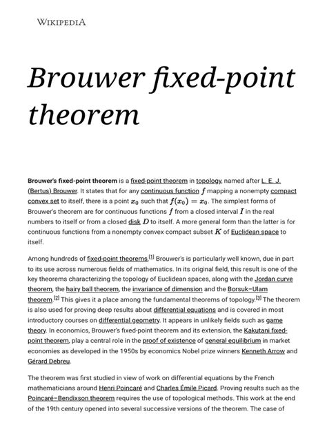 Image result for Brouwer Fixed Point Theorem Examples
