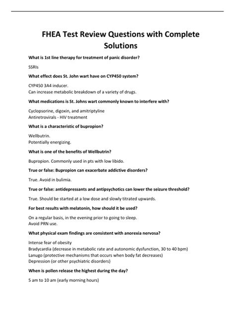 FHEA Test Review Questions with Complete Solutions - FHEA - Stuvia US