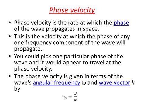 Image result for Phase Velocity Examples