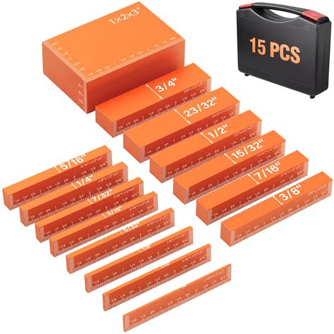Buy Neitra Setup Blocks Woodworking - 15 PCS Aluminum Height Gauge ...