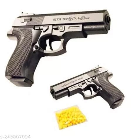 Toy Gun Pistol Black for Kids with 8 Round Reload and 6 mm Plastic BB ...