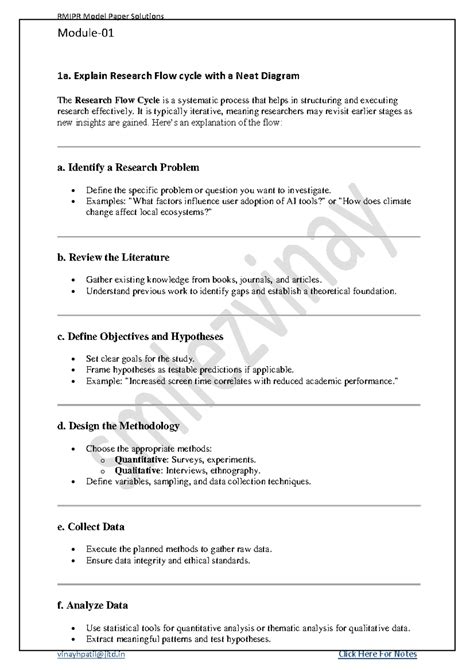 Rmipr Model Paper Solutions: Understanding Research Methodologies and ...