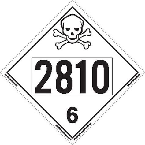 Labelmaster ZT5-2810 UN 2810 Toxic/Poison Hazmat Placard, Tagboard ...