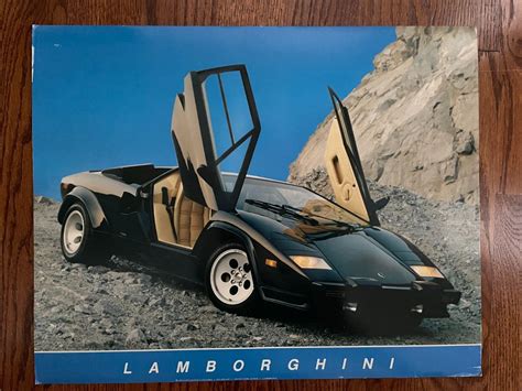 1986 LAMBORGHINI COUNTACH Poster High Performance Exotic LP5000 Quattrovalvole | #4713866119