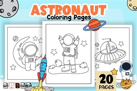 Space & Astronaut Coloring Pages - KDP Graphic by KDP_ Queen · Creative ...