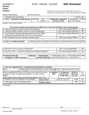 SRC ISEF Forms Worksheet - Fill and Sign Printable Template Online