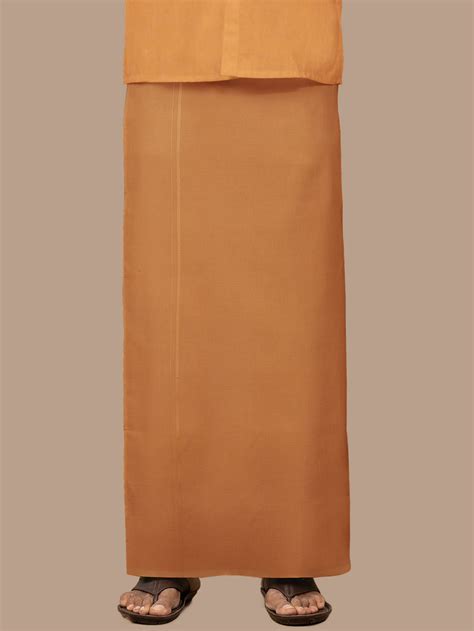 Men 100% Cotton Single Layer Kaavi Dhoti with Assorted Border Poojan ...