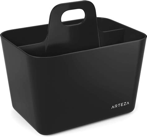 Buy Arteza Storage Caddy, Black 3-Compartment Plastic Mini Caddy ...