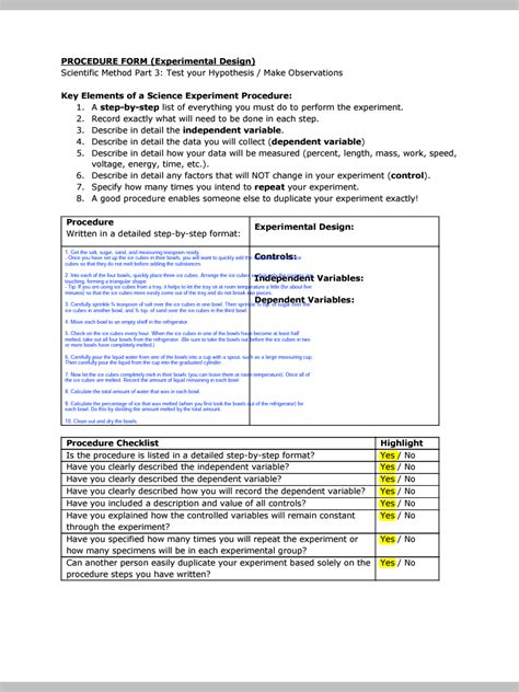 Image result for Procedure Science Project