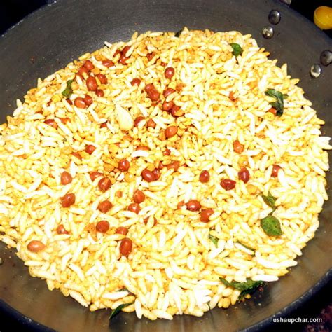 Usha Upchar » Tempered puffed-rice I Puri oggarane recipe I seasoned ...